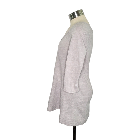 Anthropologie Deletta Gray Pathed Seams Babydoll 3/4 Sleeve Swing Top Size XS - Picture 4 of 10